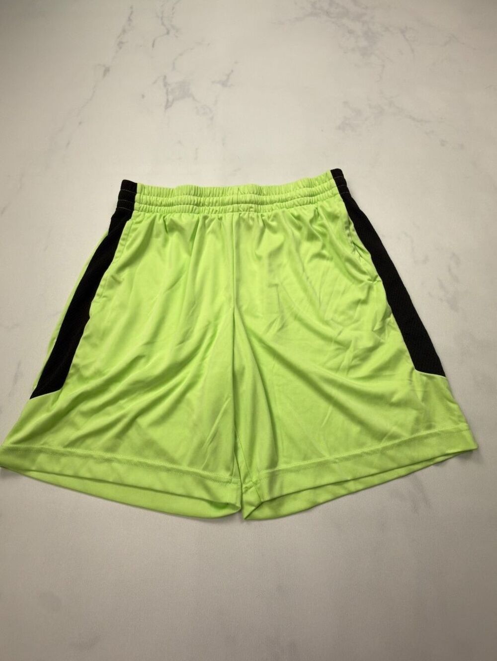 Tek Gear Modern Athletic Shorts Neon Green Black Modern Style - Boys L Husky